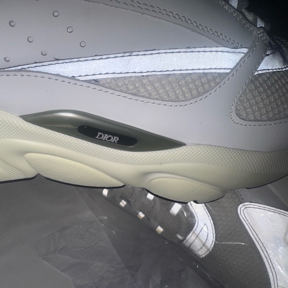 Dior Men's Gray and White Sneakers
